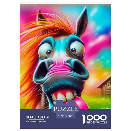 Kleiner Esel 1000 Teile Klassische Puzzle Tier Ab 14 Jahren, Teile Passen Perfekt Zusammen, Geschicklichkeitsspiel, Premium Quality, Stressabbau-Spielzeug 38x26cm/1000pcs von QIAVXZIP