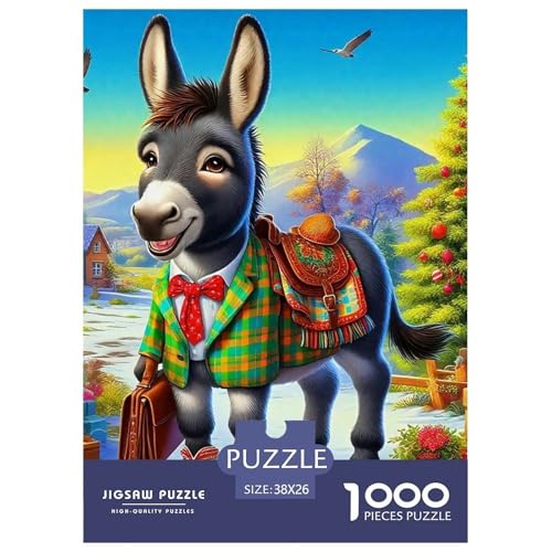 Kleiner Esel 1000 Teile Klassische Puzzle Tier Für Die Ganze Familie, Teile Passen Perfekt Zusammen, Geschicklichkeitsspiel, Premium Quality, Pädagogisches 38x26cm/1000pcs von QIAVXZIP