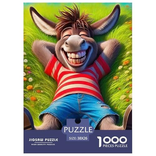 Kleiner Esel 1000 Teile Klassische Puzzle Tier Für Die Ganze Familie, Teile Passen Perfekt Zusammen, Geschicklichkeitsspiel, Premium Quality, Pädagogisches 38x26cm/1000pcs von QIAVXZIP