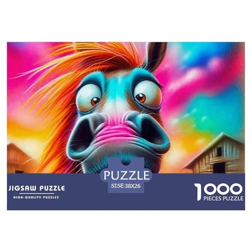 Kleiner Esel 1000 Teile Klassische Puzzle Tier Für Die Ganze Familie, Teile Passen Perfekt Zusammen, Geschicklichkeitsspiel, Premium Quality, Stressabbau-Spielzeug 38x26cm/1000pcs von QIAVXZIP