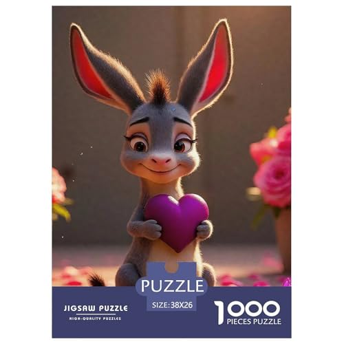 Kleiner Esel 1000 Teile Klassische Puzzle Tier Für Erwachsene, Familien, Teile Passen Perfekt Zusammen, Geschicklichkeitsspiel, Perfekt Für Spieleabende, Pädagogisches 38x26cm/1000pcs von QIAVXZIP