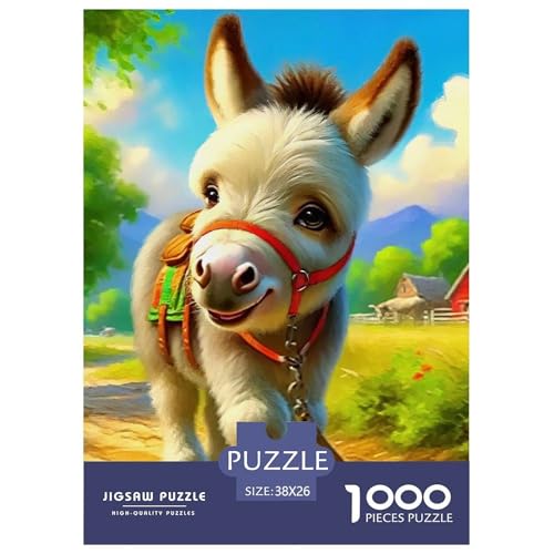 Kleiner Esel 1000 Teile Klassische Puzzle Tier Für Erwachsene, Familien, Teile Passen Perfekt Zusammen, Geschicklichkeitsspiel, Perfekt Für Spieleabende, Pädagogisches 38x26cm/1000pcs von QIAVXZIP