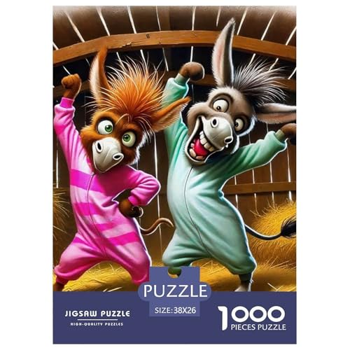 Kleiner Esel 1000 Teile Klassische Puzzle Tier Für Erwachsene, Familien, Teile Passen Perfekt Zusammen, Geschicklichkeitsspiel, Perfekt Für Spieleabende, Stressabbau-Spielzeug 38x26cm/1000pcs von QIAVXZIP