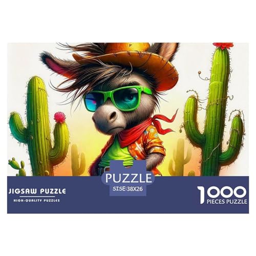 Kleiner Esel 1000 Teile Klassische Puzzle Tier Für Erwachsene, Familien, Teile Passen Perfekt Zusammen, Geschicklichkeitsspiel, Premium Quality, Pädagogisches 38x26cm/1000pcs von QIAVXZIP
