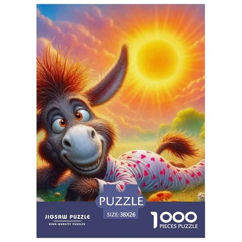 Kleiner Esel 1000 Teile Klassische Puzzle Tier Für Erwachsene, Familien, Teile Passen Perfekt Zusammen, Geschicklichkeitsspiel, Premium Quality, Pädagogisches 38x26cm/1000pcs von QIAVXZIP