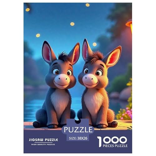 Kleiner Esel 1000 Teile Klassische Puzzle Tier Für Erwachsene, Familien, Teile Passen Perfekt Zusammen, Geschicklichkeitsspiel, Premium Quality, Stressabbau-Spielzeug 38x26cm/1000pcs von QIAVXZIP