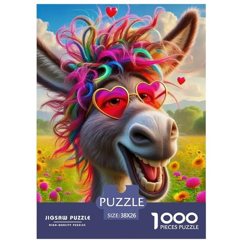 Kleiner Esel 1000 Teile Klassische Puzzle Tier Für Erwachsene Und Kinder, Teile Passen Perfekt Zusammen, Geschicklichkeitsspiel, Perfekt Für Spieleabende, Pädagogisches 38x26cm/1000pcs von QIAVXZIP