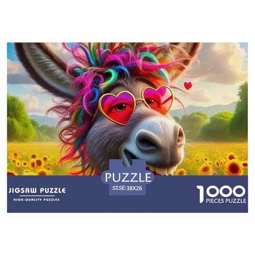 Kleiner Esel 1000 Teile Klassische Puzzle Tier Für Erwachsene Und Kinder, Teile Passen Perfekt Zusammen, Geschicklichkeitsspiel, Perfekt Für Spieleabende, Stressabbau-Spielzeug 38x26cm/1000pcs von QIAVXZIP
