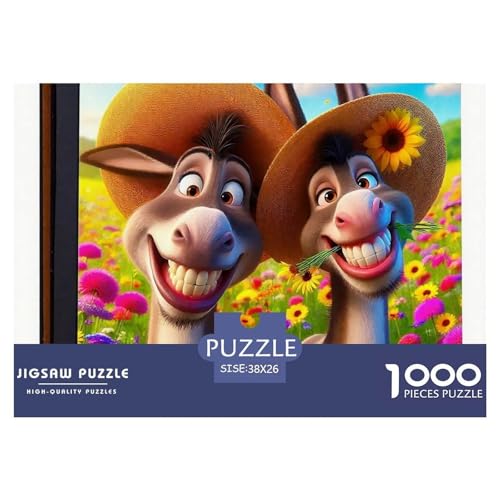 Kleiner Esel 1000 Teile Klassische Puzzle Tier Für Erwachsene Und Kinder, Teile Passen Perfekt Zusammen, Geschicklichkeitsspiel, Premium Quality, Stressabbau-Spielzeug 38x26cm/1000pcs von QIAVXZIP