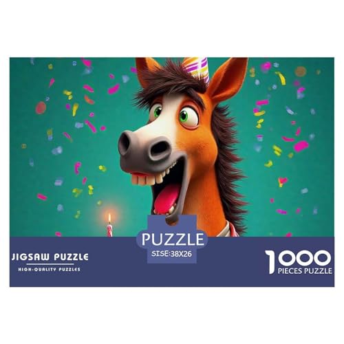 Kleiner Esel 1000 Teile Klassische Puzzle Tier Für Erwachsene Und Kinder, Teile Passen Perfekt Zusammen, Geschicklichkeitsspiel, Premium Quality, Stressabbau-Spielzeug 38x26cm/1000pcs von QIAVXZIP