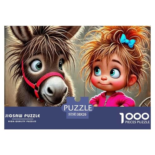 Kleiner Esel 1000 Teile Schwieriges Großes Puzzle Tier Ab 14 Jahren, Teile Passen Perfekt Zusammen, Geschicklichkeitsspiel, Perfekt Für Spieleabende, Stressabbau-Spielzeug 38x26cm/1000pcs von QIAVXZIP