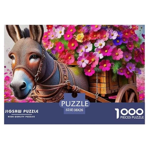 Kleiner Esel 1000 Teile Schwieriges Großes Puzzle Tier Ab 14 Jahren, Teile Passen Perfekt Zusammen, Geschicklichkeitsspiel, Perfekt Für Spieleabende, Stressabbau-Spielzeug 38x26cm/1000pcs von QIAVXZIP