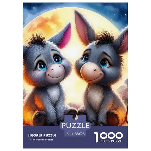 Kleiner Esel 1000 Teile Schwieriges Großes Puzzle Tier Ab 14 Jahren, Teile Passen Perfekt Zusammen, Geschicklichkeitsspiel, Perfekt Für Spieleabende, Stressabbau-Spielzeug 38x26cm/1000pcs von QIAVXZIP