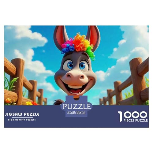 Kleiner Esel 1000 Teile Schwieriges Großes Puzzle Tier Ab 14 Jahren, Teile Passen Perfekt Zusammen, Geschicklichkeitsspiel, Perfekt Für Spieleabende, Stressabbau-Spielzeug 38x26cm/1000pcs von QIAVXZIP