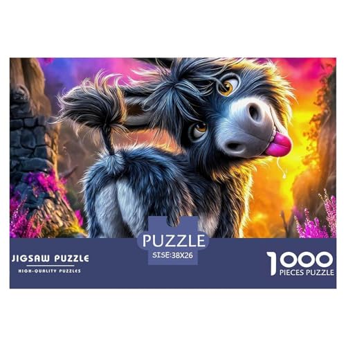 Kleiner Esel 1000 Teile Schwieriges Großes Puzzle Tier Ab 14 Jahren, Teile Passen Perfekt Zusammen, Geschicklichkeitsspiel, Premium Quality, Pädagogisches 38x26cm/1000pcs von QIAVXZIP