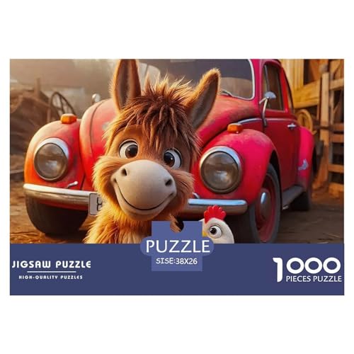 Kleiner Esel 1000 Teile Schwieriges Großes Puzzle Tier Ab 14 Jahren, Teile Passen Perfekt Zusammen, Geschicklichkeitsspiel, Premium Quality, Stressabbau-Spielzeug 38x26cm/1000pcs von QIAVXZIP