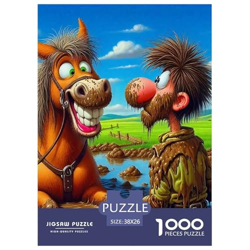 Kleiner Esel 1000 Teile Schwieriges Großes Puzzle Tier Ab 14 Jahren, Teile Passen Perfekt Zusammen, Geschicklichkeitsspiel, Premium Quality, Stressabbau-Spielzeug 38x26cm/1000pcs von QIAVXZIP