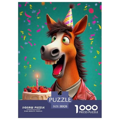 Kleiner Esel 1000 Teile Schwieriges Großes Puzzle Tier Ab 14 Jahren, Teile Passen Perfekt Zusammen, Geschicklichkeitsspiel, Premium Quality, Stressabbau-Spielzeug 38x26cm/1000pcs von QIAVXZIP