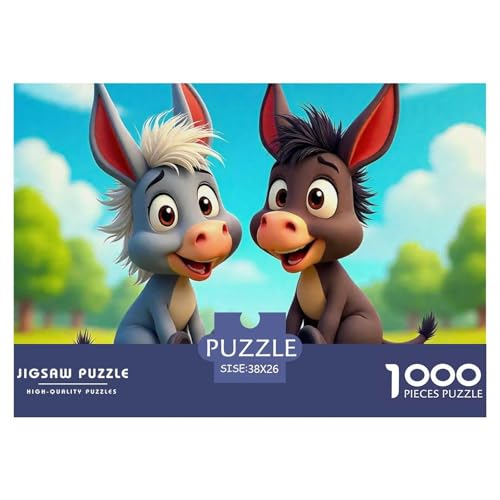 Kleiner Esel 1000 Teile Schwieriges Großes Puzzle Tier Für Die Ganze Familie, Teile Passen Perfekt Zusammen, Geschicklichkeitsspiel, Perfekt Für Spieleabende, Pädagogisches 38x26cm/1000pcs von QIAVXZIP