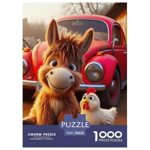 Kleiner Esel 1000 Teile Schwieriges Großes Puzzle Tier Für Die Ganze Familie, Teile Passen Perfekt Zusammen, Geschicklichkeitsspiel, Perfekt Für Spieleabende, Stressabbau-Spielzeug 38x26cm/1000pcs von QIAVXZIP