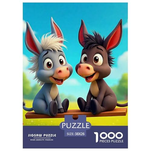 Kleiner Esel 1000 Teile Schwieriges Großes Puzzle Tier Für Die Ganze Familie, Teile Passen Perfekt Zusammen, Geschicklichkeitsspiel, Premium Quality, Pädagogisches 38x26cm/1000pcs von QIAVXZIP