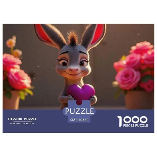 Kleiner Esel 1000 Teile Schwieriges Großes Puzzle Tier Für Die Ganze Familie, Teile Passen Perfekt Zusammen, Geschicklichkeitsspiel, Premium Quality, Pädagogisches 70x50cm/1000pcs Kleiner Esel 1000 Teile Schwieriges Großes Puzzle Tier Für Die Ganze Familie, Teile Passen Perfekt Zusammen, Geschicklichkeitsspiel, Premium Quality, Pädagogisches 70x50cm/1000pcs von QIAVXZIP