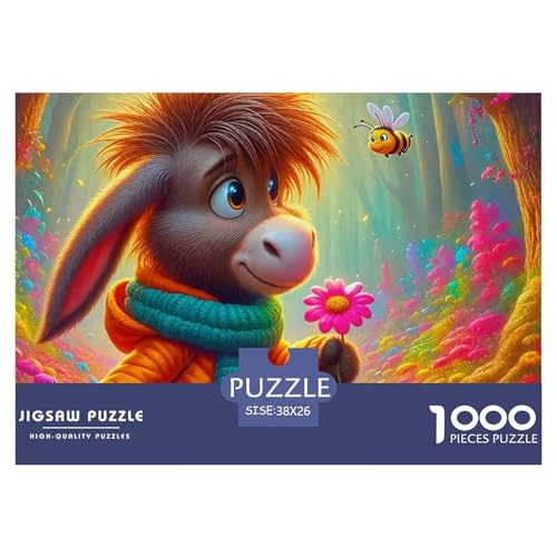 Kleiner Esel 1000 Teile Schwieriges Großes Puzzle Tier Für Erwachsene, Familien, Teile Passen Perfekt Zusammen, Geschicklichkeitsspiel, Perfekt Für Spieleabende, Pädagogisches 38x26cm/1000pcs von QIAVXZIP