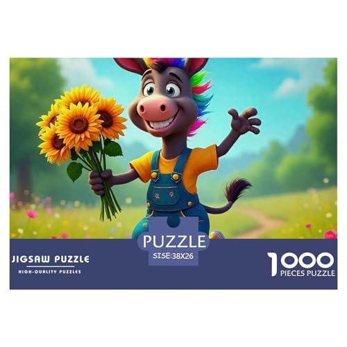 Kleiner Esel 1000 Teile Schwieriges Großes Puzzle Tier Für Erwachsene, Familien, Teile Passen Perfekt Zusammen, Geschicklichkeitsspiel, Perfekt Für Spieleabende, Pädagogisches 38x26cm/1000pcs von QIAVXZIP