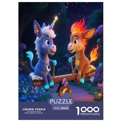 Kleiner Esel 1000 Teile Schwieriges Großes Puzzle Tier Für Erwachsene, Familien, Teile Passen Perfekt Zusammen, Geschicklichkeitsspiel, Perfekt Für Spieleabende, Pädagogisches 38x26cm/1000pcs von QIAVXZIP