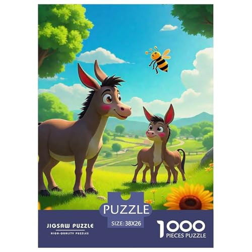 Kleiner Esel 1000 Teile Schwieriges Großes Puzzle Tier Für Erwachsene, Familien, Teile Passen Perfekt Zusammen, Geschicklichkeitsspiel, Perfekt Für Spieleabende, Stressabbau-Spielzeug 38x26cm/1000p von QIAVXZIP