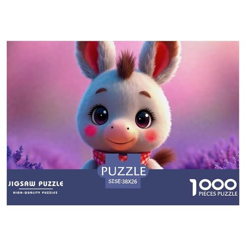 Kleiner Esel 1000 Teile Schwieriges Großes Puzzle Tier Für Erwachsene Und Kinder, Teile Passen Perfekt Zusammen, Geschicklichkeitsspiel, Perfekt Für Spieleabende, Pädagogisches 38x26cm/1000pcs von QIAVXZIP
