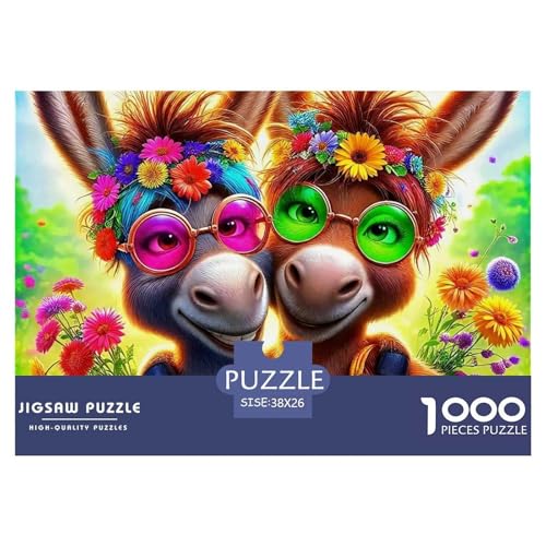 Kleiner Esel 1000 Teile Schwieriges Großes Puzzle Tier Für Erwachsene Und Kinder, Teile Passen Perfekt Zusammen, Geschicklichkeitsspiel, Perfekt Für Spieleabende, Pädagogisches 38x26cm/1000pcs von QIAVXZIP