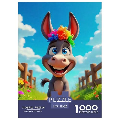 Kleiner Esel 1000 Teile Schwieriges Großes Puzzle Tier Für Erwachsene Und Kinder, Teile Passen Perfekt Zusammen, Geschicklichkeitsspiel, Perfekt Für Spieleabende, Stressabbau-Spielzeug 38x26cm/1000 von QIAVXZIP