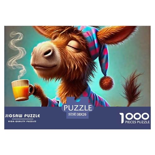 Kleiner Esel 1000 Teile Schwieriges Großes Puzzle Tier Für Erwachsene Und Kinder, Teile Passen Perfekt Zusammen, Geschicklichkeitsspiel, Perfekt Für Spieleabende, Stressabbau-Spielzeug 38x26cm/1000 von QIAVXZIP