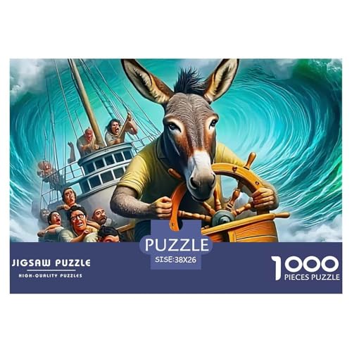 Kleiner Esel 1000 Teile Schwieriges Großes Puzzle Tier Für Erwachsene Und Kinder, Teile Passen Perfekt Zusammen, Geschicklichkeitsspiel, Premium Quality, Pädagogisches 38x26cm/1000pcs von QIAVXZIP