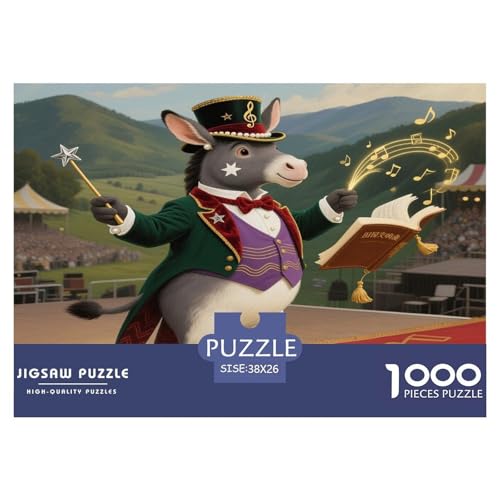 Kleiner Esel 1000 Teile Schwieriges Großes Puzzle Tier Für Erwachsene Und Kinder, Teile Passen Perfekt Zusammen, Geschicklichkeitsspiel, Premium Quality, Pädagogisches 38x26cm/1000pcs von QIAVXZIP