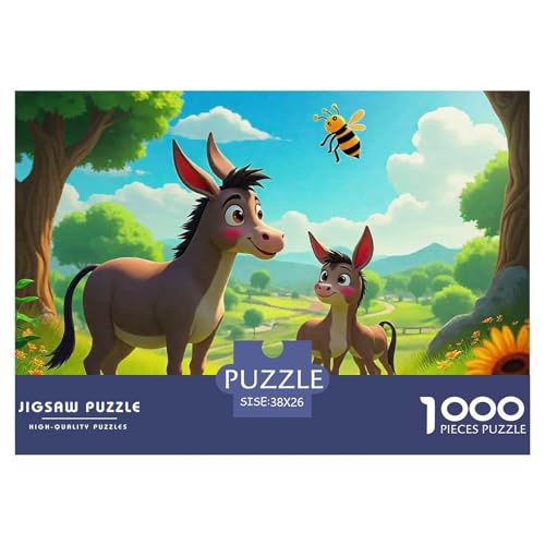 Kleiner Esel 1000 Teile Unmöglich Puzzles Tier Ab 14 Jahren, Teile Passen Perfekt Zusammen, Geschicklichkeitsspiel, Perfekt Für Spieleabende, Pädagogisches 38x26cm/1000pcs von QIAVXZIP