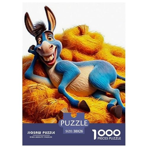 Kleiner Esel 1000 Teile Unmöglich Puzzles Tier Ab 14 Jahren, Teile Passen Perfekt Zusammen, Geschicklichkeitsspiel, Perfekt Für Spieleabende, Stressabbau-Spielzeug 38x26cm/1000pcs von QIAVXZIP