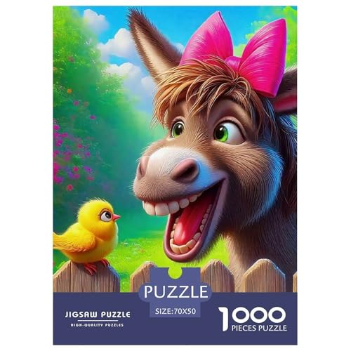 Kleiner Esel 1000 Teile Unmöglich Puzzles Tier Ab 14 Jahren, Teile Passen Perfekt Zusammen, Geschicklichkeitsspiel, Perfekt Für Spieleabende, Stressabbau-Spielzeug 70x50cm/1000pcs von QIAVXZIP