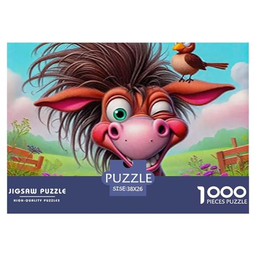 Kleiner Esel 1000 Teile Unmöglich Puzzles Tier Für Die Ganze Familie, Teile Passen Perfekt Zusammen, Geschicklichkeitsspiel, Perfekt Für Spieleabende, Pädagogisches 38x26cm/1000pcs von QIAVXZIP