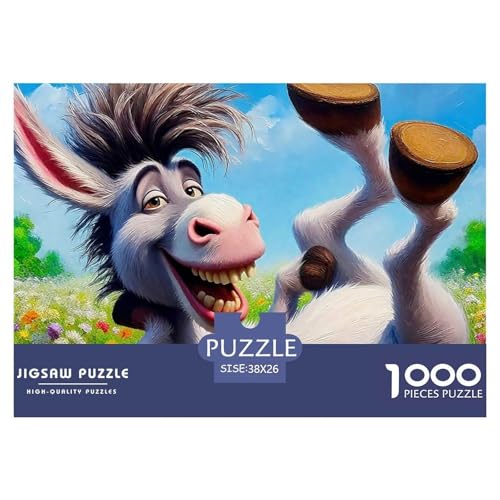 Kleiner Esel 1000 Teile Unmöglich Puzzles Tier Für Die Ganze Familie, Teile Passen Perfekt Zusammen, Geschicklichkeitsspiel, Perfekt Für Spieleabende, Pädagogisches 38x26cm/1000pcs von QIAVXZIP