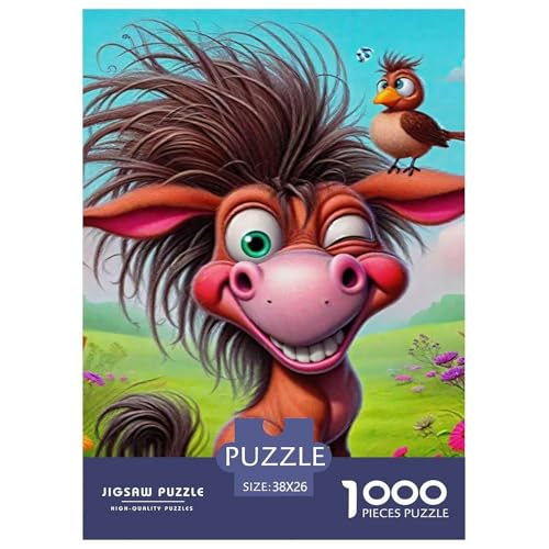 Kleiner Esel 1000 Teile Unmöglich Puzzles Tier Für Die Ganze Familie, Teile Passen Perfekt Zusammen, Geschicklichkeitsspiel, Premium Quality, Pädagogisches 38x26cm/1000pcs von QIAVXZIP