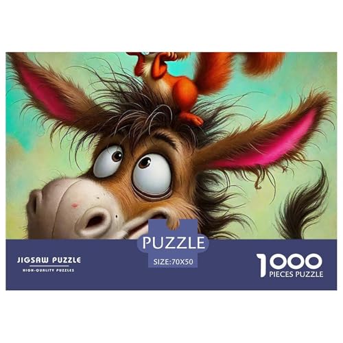 Kleiner Esel 1000 Teile Unmöglich Puzzles Tier Für Die Ganze Familie, Teile Passen Perfekt Zusammen, Geschicklichkeitsspiel, Premium Quality, Stressabbau-Spielzeug 70x50cm/1000pcs Kleiner Esel 1000 Teile Unmöglich Puzzles Tier Für Die Ganze Familie, Teile Passen Perfekt Zusammen, Geschicklichkeitsspiel, Premium Quality, Stressabbau-Spielzeug 70x50cm/1000pcs von QIAVXZIP