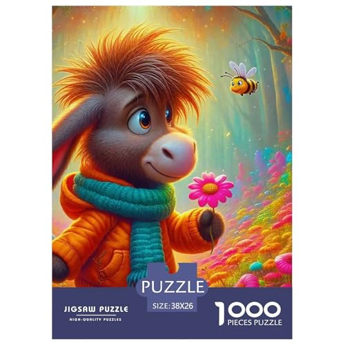 Kleiner Esel 1000 Teile Unmöglich Puzzles Tier Für Erwachsene, Familien, Teile Passen Perfekt Zusammen, Geschicklichkeitsspiel, Perfekt Für Spieleabende, Pädagogisches 38x26cm/1000pcs von QIAVXZIP