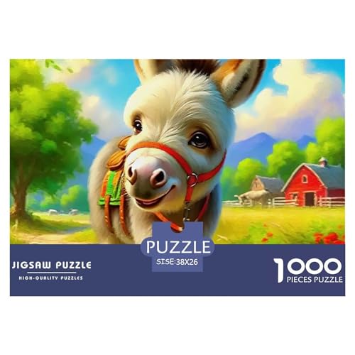Kleiner Esel 1000 Teile Unmöglich Puzzles Tier Für Erwachsene, Familien, Teile Passen Perfekt Zusammen, Geschicklichkeitsspiel, Perfekt Für Spieleabende, Pädagogisches 38x26cm/1000pcs von QIAVXZIP