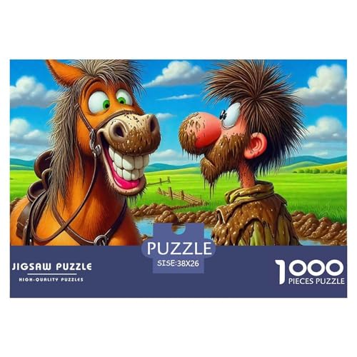Kleiner Esel 1000 Teile Unmöglich Puzzles Tier Für Erwachsene, Familien, Teile Passen Perfekt Zusammen, Geschicklichkeitsspiel, Premium Quality, Stressabbau-Spielzeug 38x26cm/1000pcs von QIAVXZIP