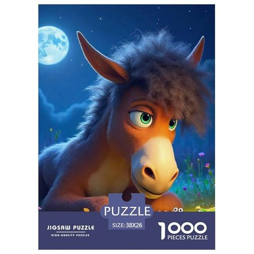 Kleiner Esel 1000 Teile Unmöglich Puzzles Tier Für Erwachsene Und Kinder, Teile Passen Perfekt Zusammen, Geschicklichkeitsspiel, Perfekt Für Spieleabende, Pädagogisches 38x26cm/1000pcs von QIAVXZIP