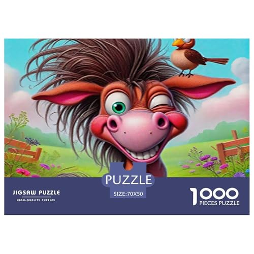 Kleiner Esel 1000 Teile Unmöglich Puzzles Tier Für Erwachsene Und Kinder, Teile Passen Perfekt Zusammen, Geschicklichkeitsspiel, Perfekt Für Spieleabende, Pädagogisches 70x50cm/1000pcs von QIAVXZIP
