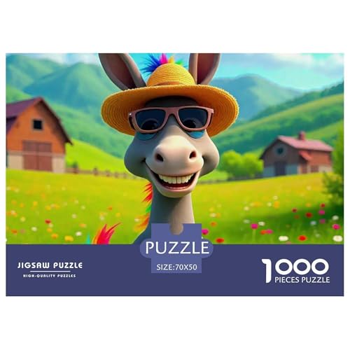 Kleiner Esel 1000 Teile Unmöglich Puzzles Tier Für Erwachsene Und Kinder, Teile Passen Perfekt Zusammen, Geschicklichkeitsspiel, Perfekt Für Spieleabende, Pädagogisches 70x50cm/1000pcs von QIAVXZIP