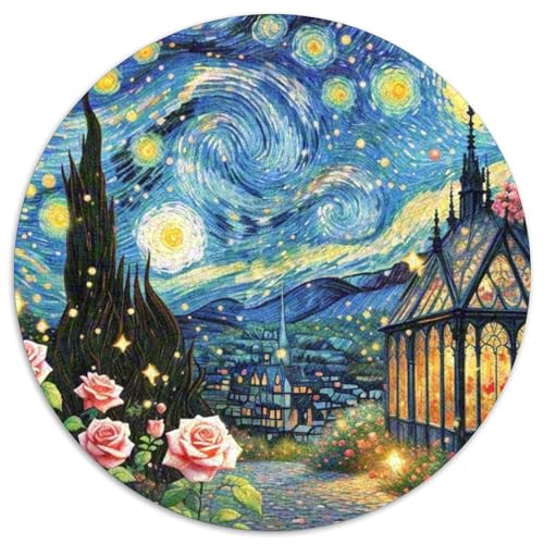 KletterRose 1000 Teile Puzzle Kunst Rundes Puzzle Schwieriges Großes Stressabbau-Spielzeug Geeignet 1000pcs (67.5x67.5cm) von QIAVXZIP